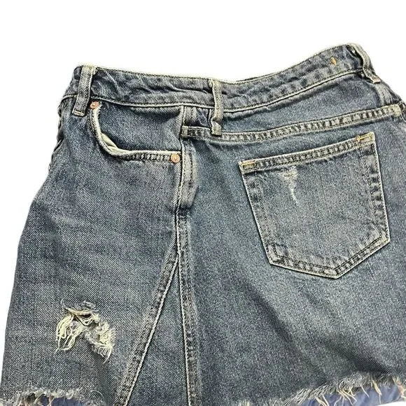 Free People We The Free Harvey
Distressed Blue Denim Jean Mini Skirt 26 - Picture 13 of 14